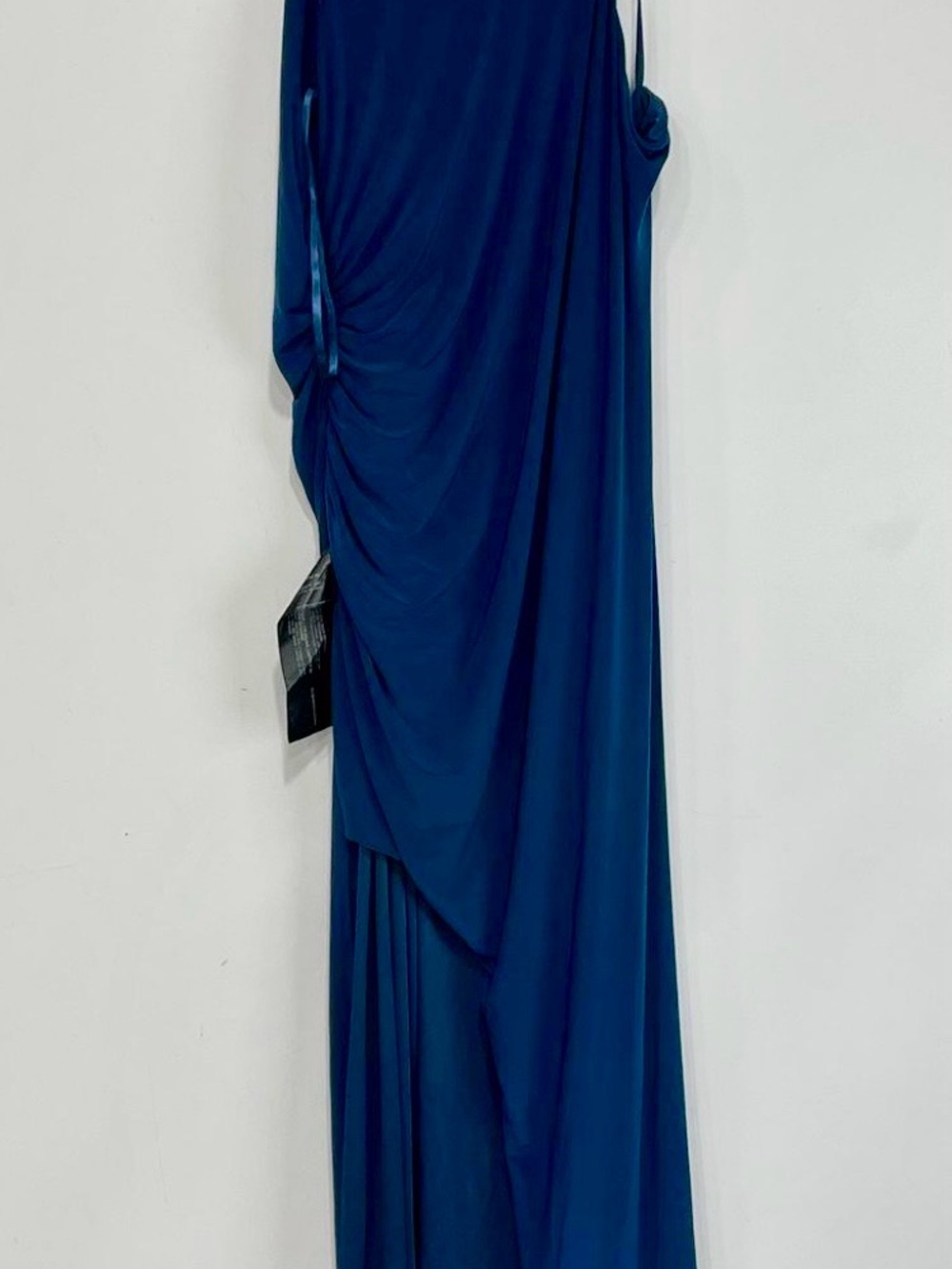 BCBG MaxAzria NWT Blue Cutout One Shoulder Maxi Dress XL Formal High Slit - Picture 2 of 6